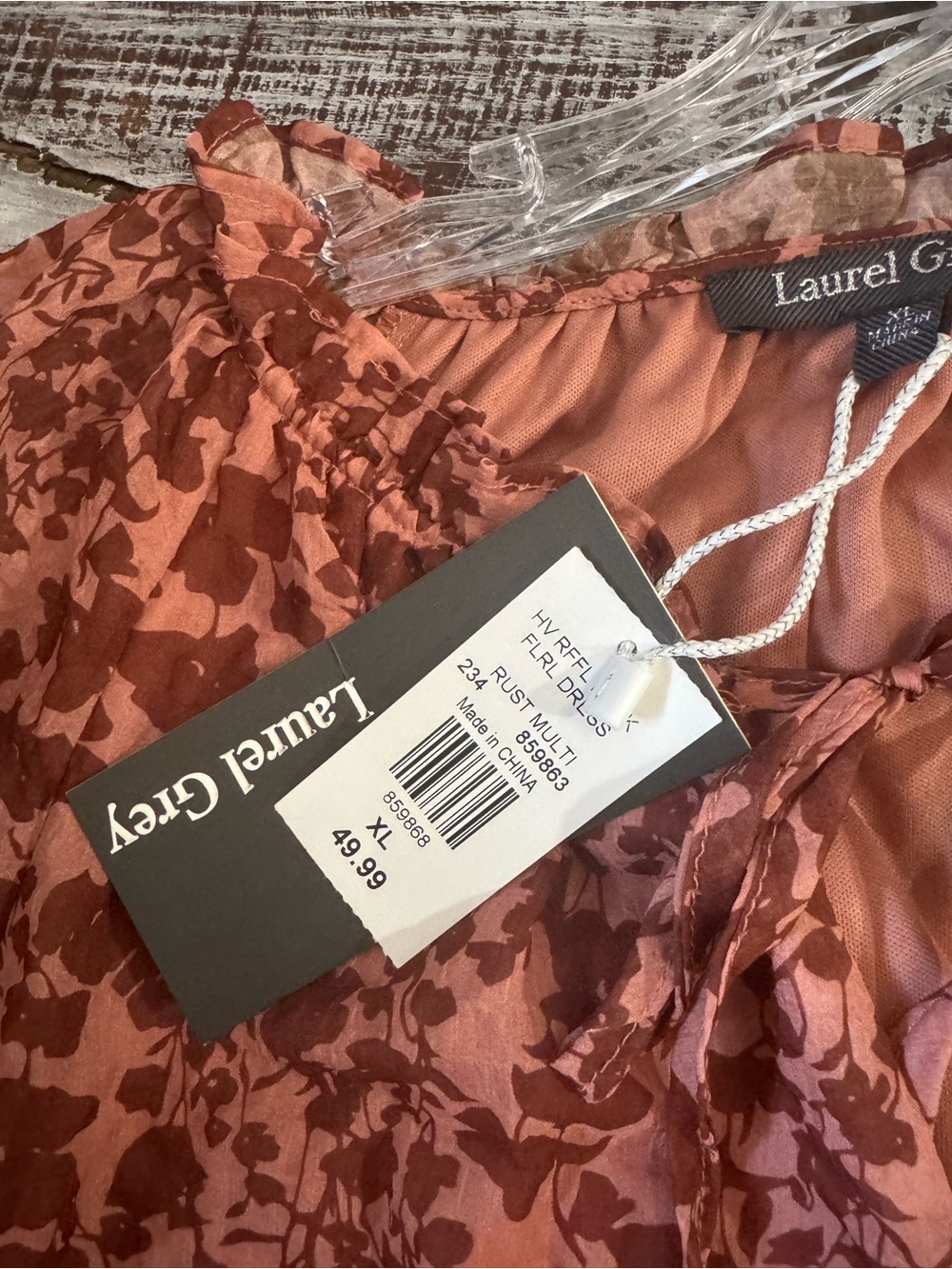 Women's Floral Tiered Maxi Dress in Dusty Rose - Picture 9 of 10
